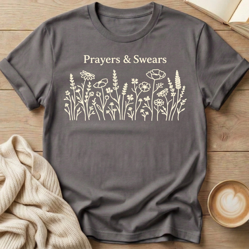 Prayers & Swears T-Shirt — Funny Sarcastic Quote Tee for Moms