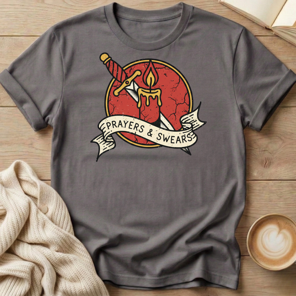 Prayers and Swears Candle Dagger T-Shirt