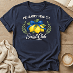 Probably Fine Co. Social Club T-Shirt – Lemon Graphic Garment-Dyed Tee
