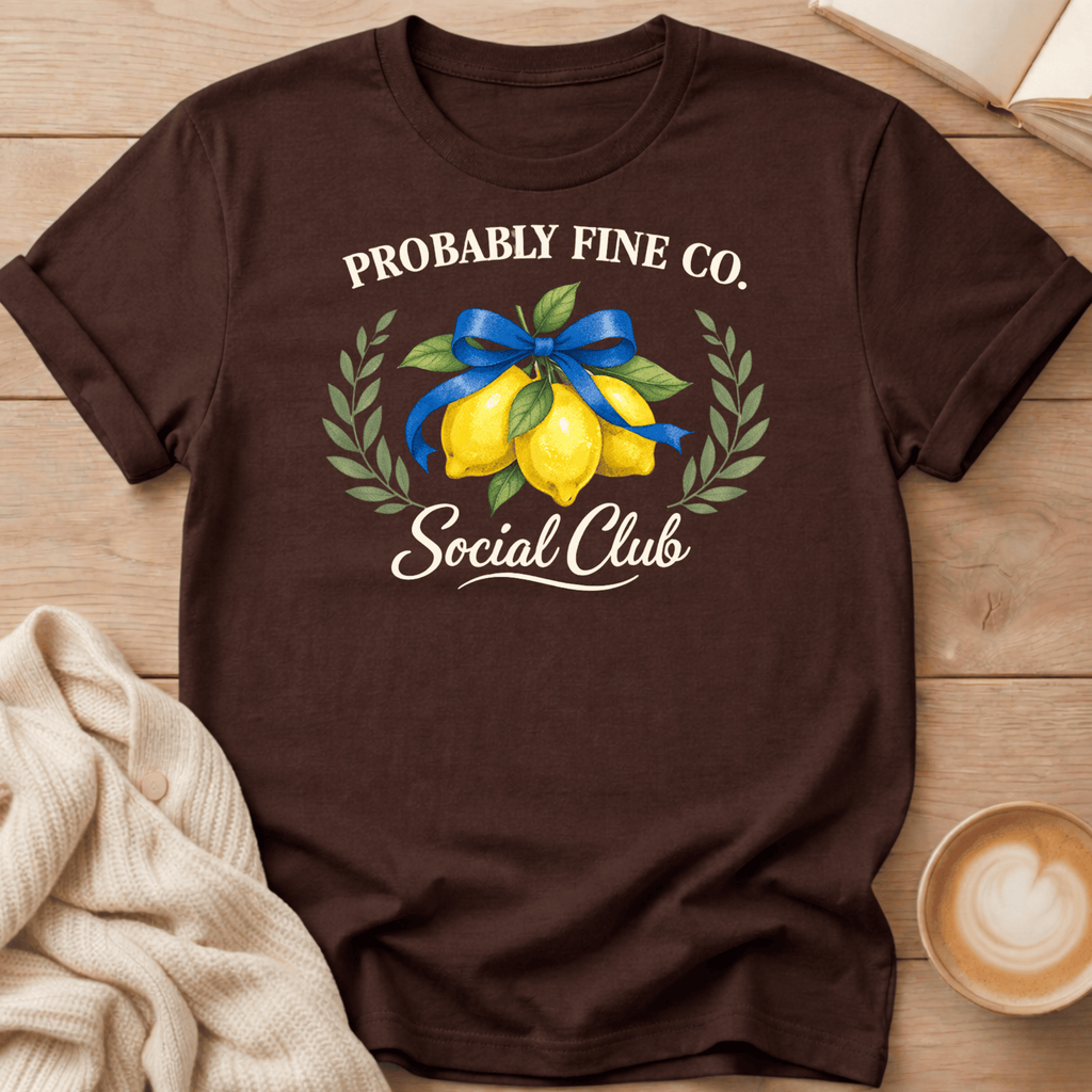 Probably Fine Co. Social Club T-Shirt – Lemon Graphic Garment-Dyed Tee