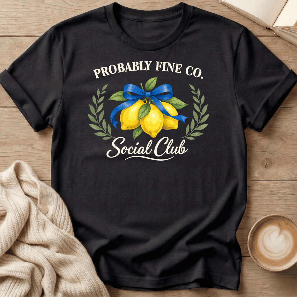 Probably Fine Co. Social Club T-Shirt – Lemon Graphic Garment-Dyed Tee