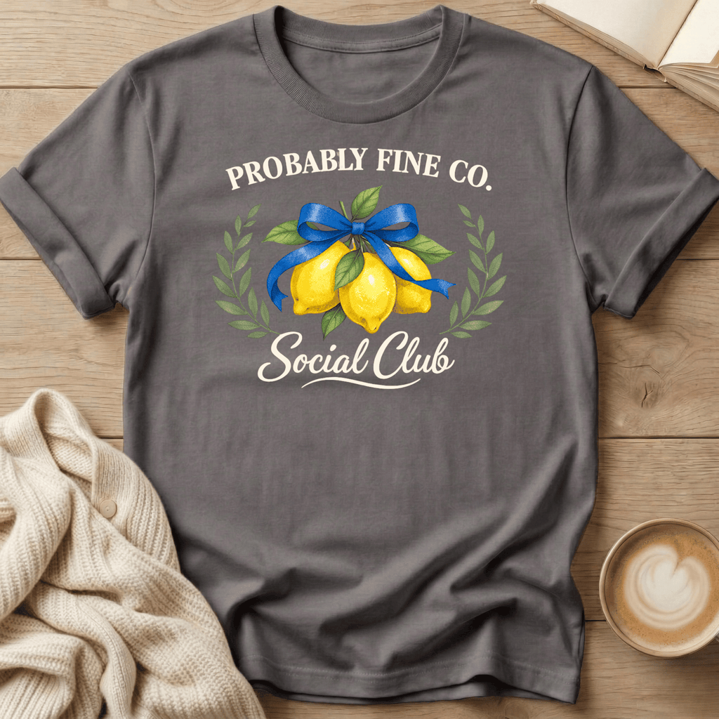 Probably Fine Co. Social Club T-Shirt – Lemon Graphic Garment-Dyed Tee