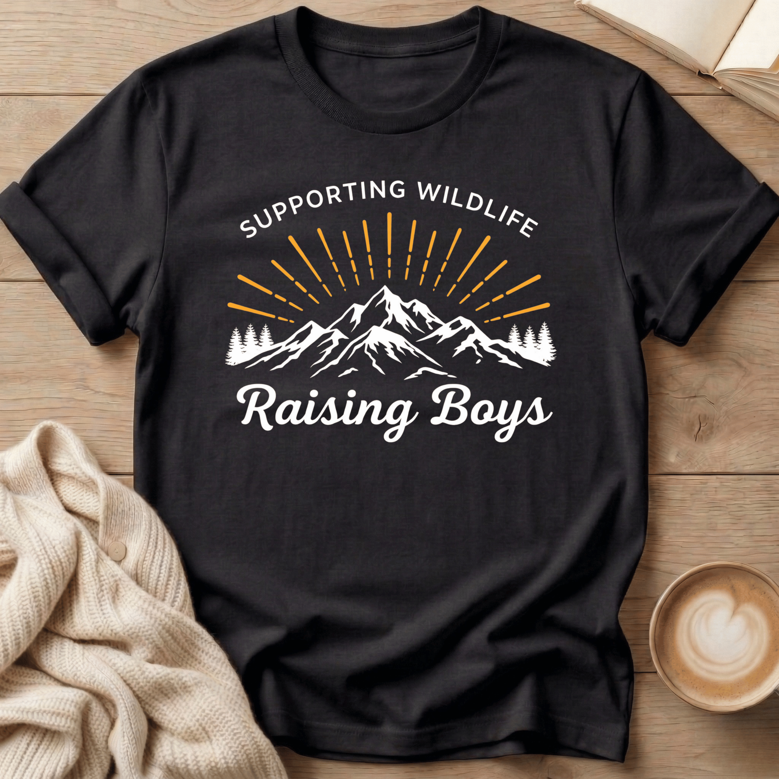 Supporting Wildlife - Raising Boys Mountain T-Shirt