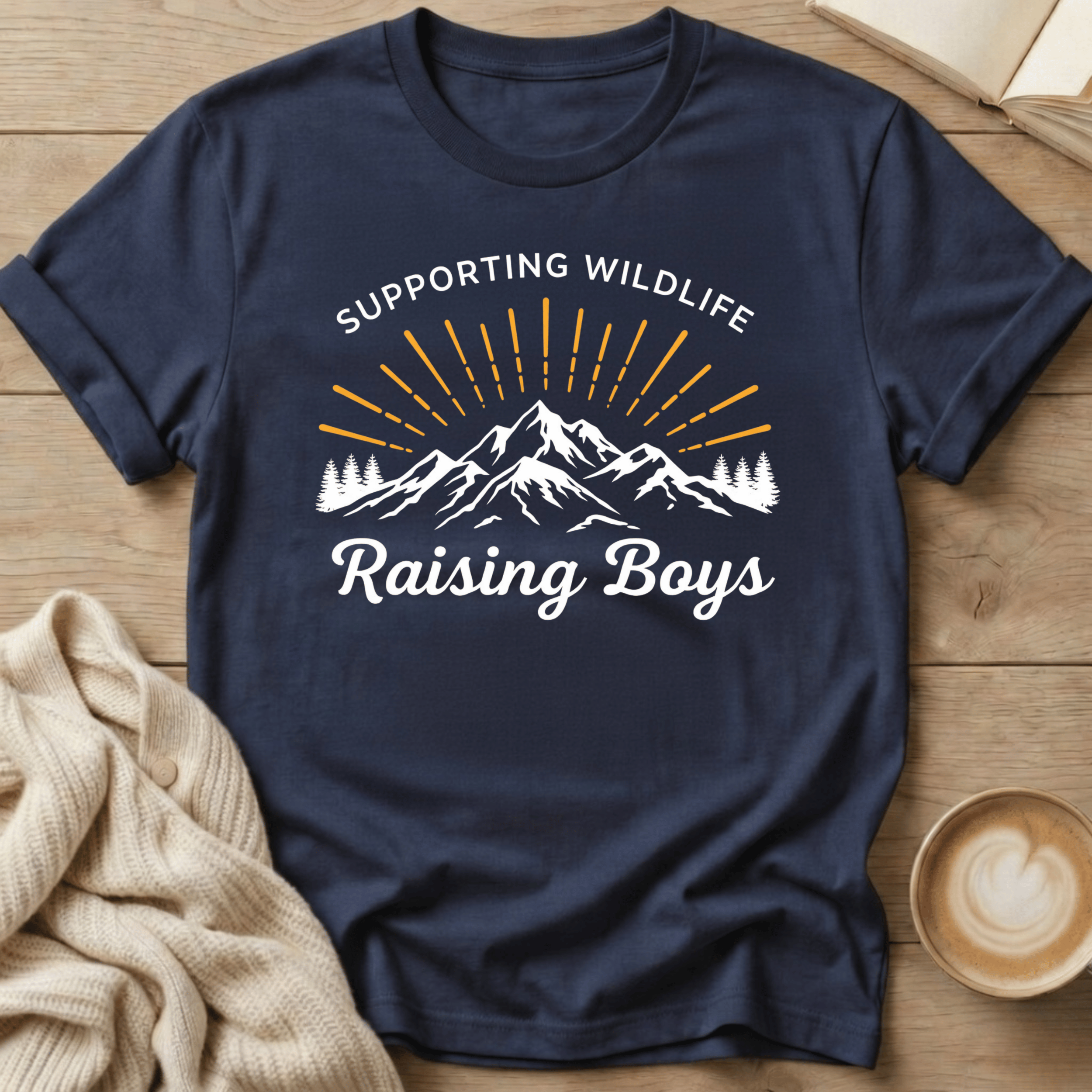 Supporting Wildlife - Raising Boys Mountain T-Shirt