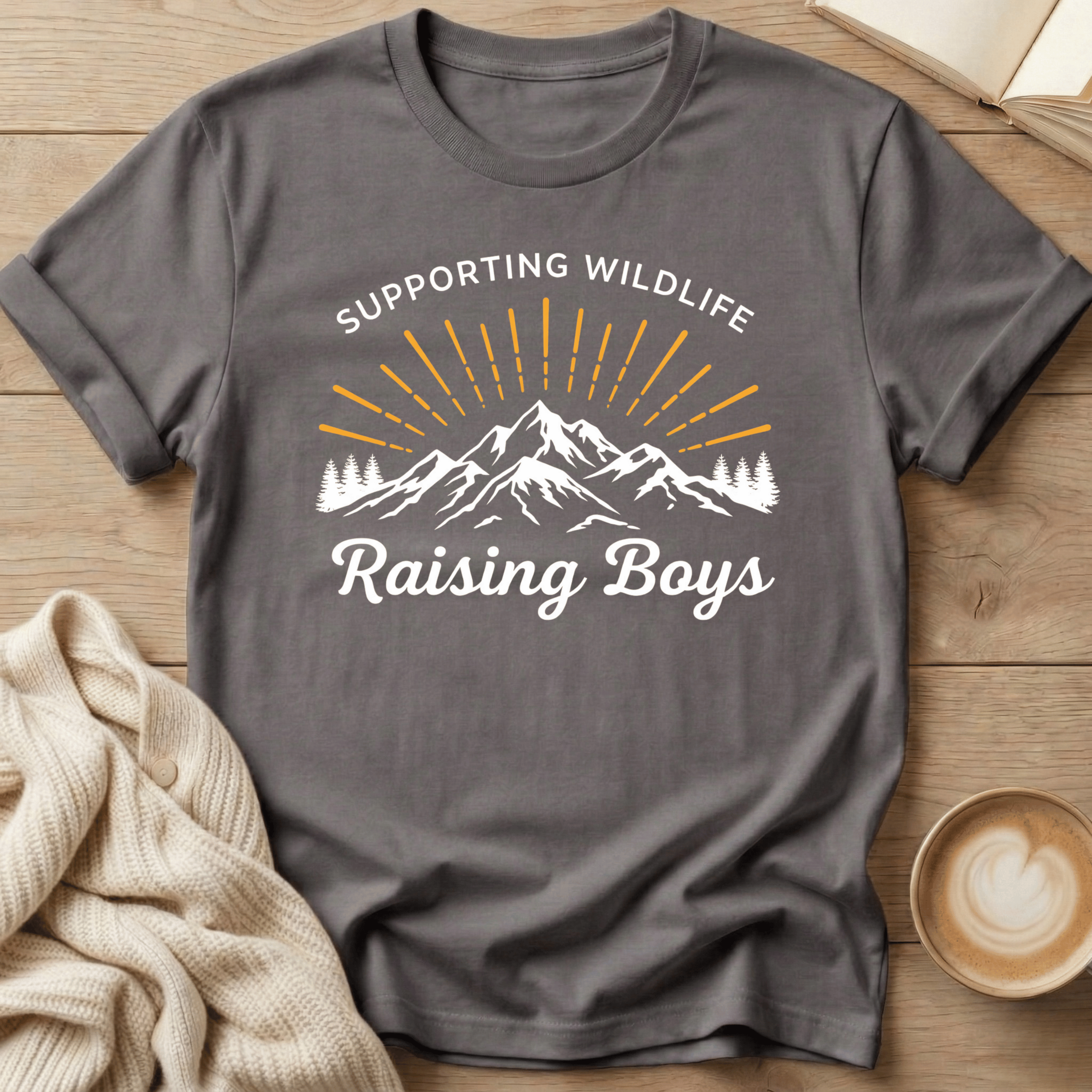 Supporting Wildlife - Raising Boys Mountain T-Shirt