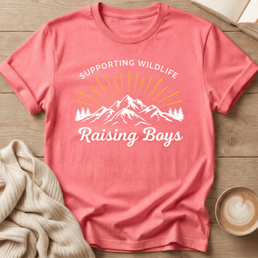Supporting Wildlife - Raising Boys Mountain T-Shirt