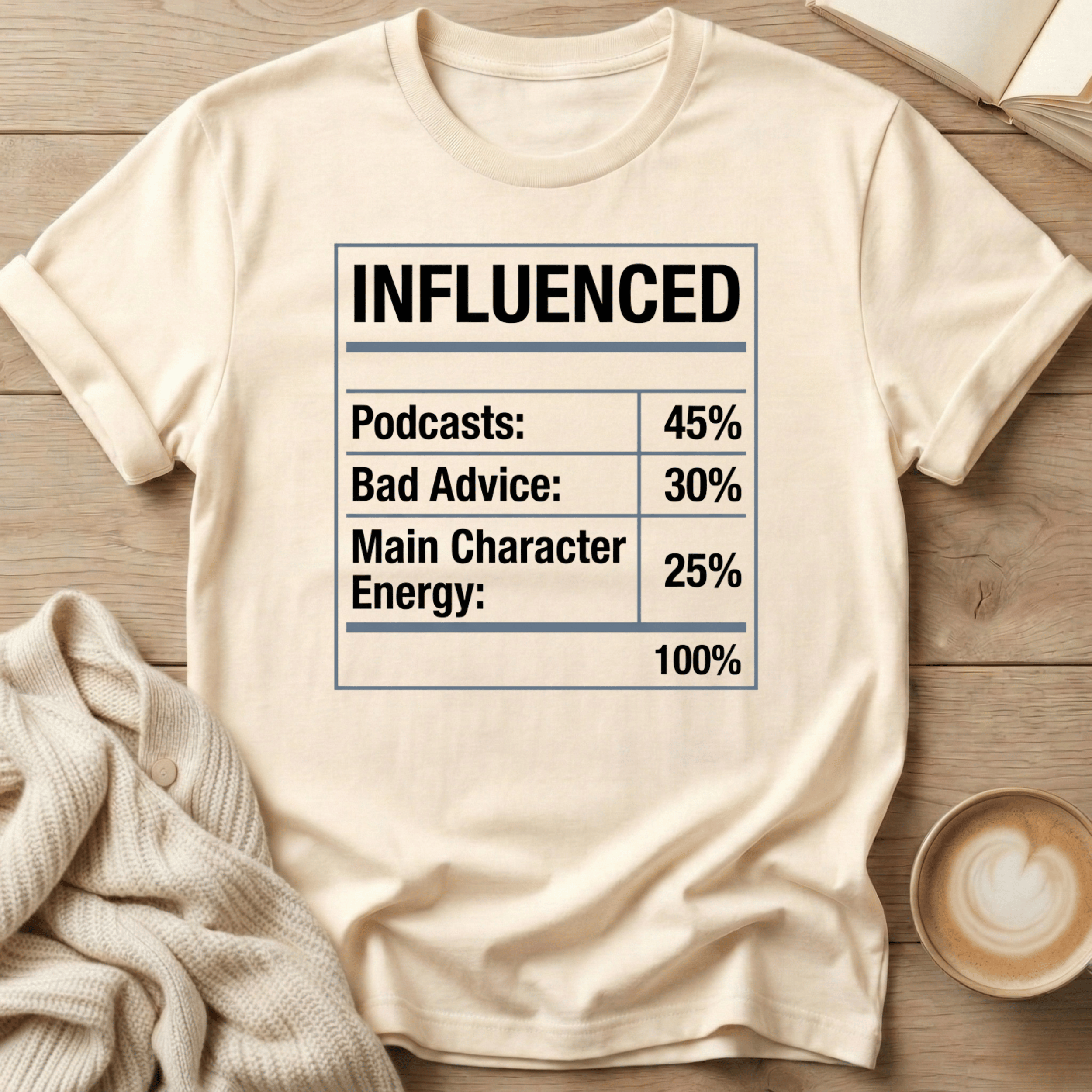 Influenced Nutrition Label T-Shirt