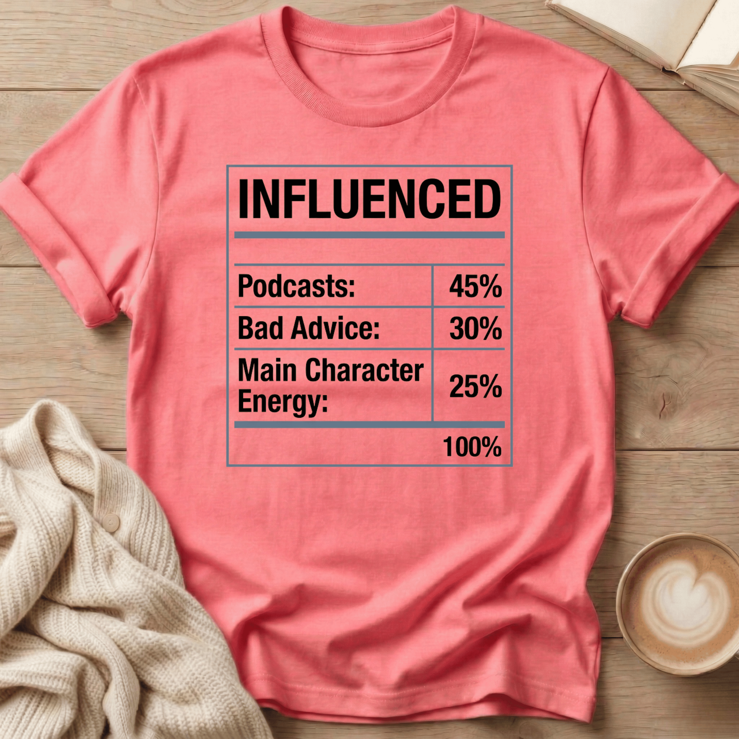Influenced Nutrition Label T-Shirt