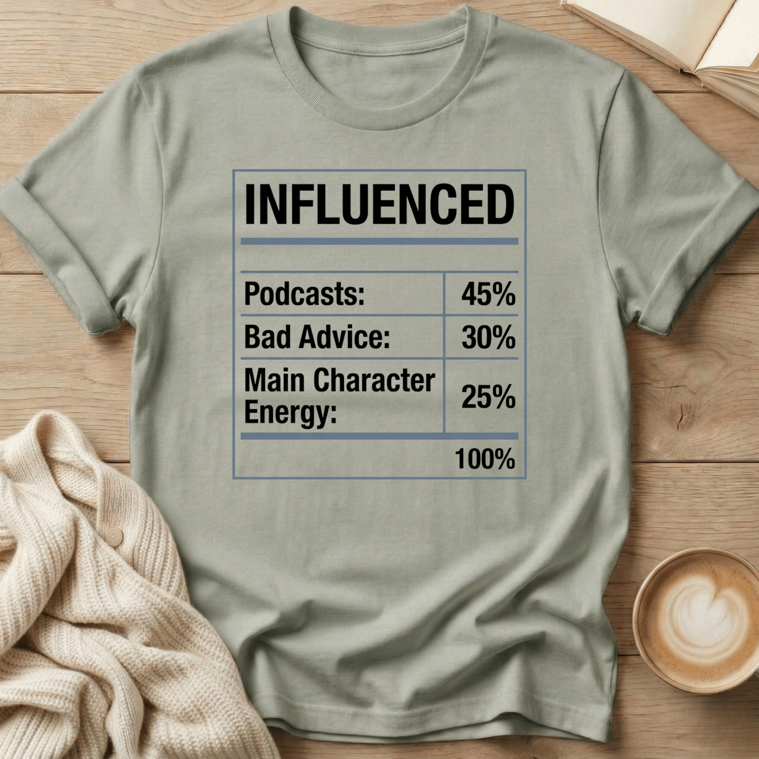 Influenced Nutrition Label T-Shirt