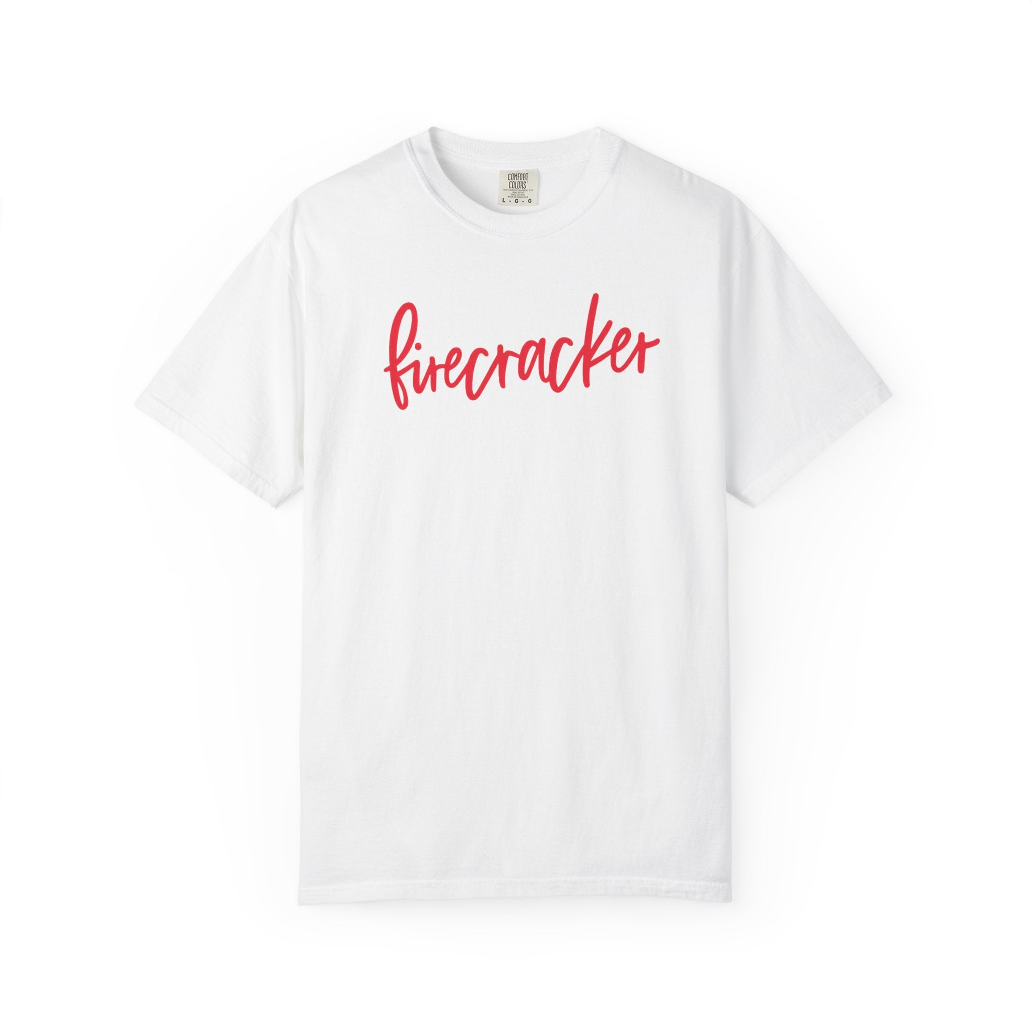 Firecracker Script T-Shirt — Bold Handwritten 4th of July Patriotic Tee