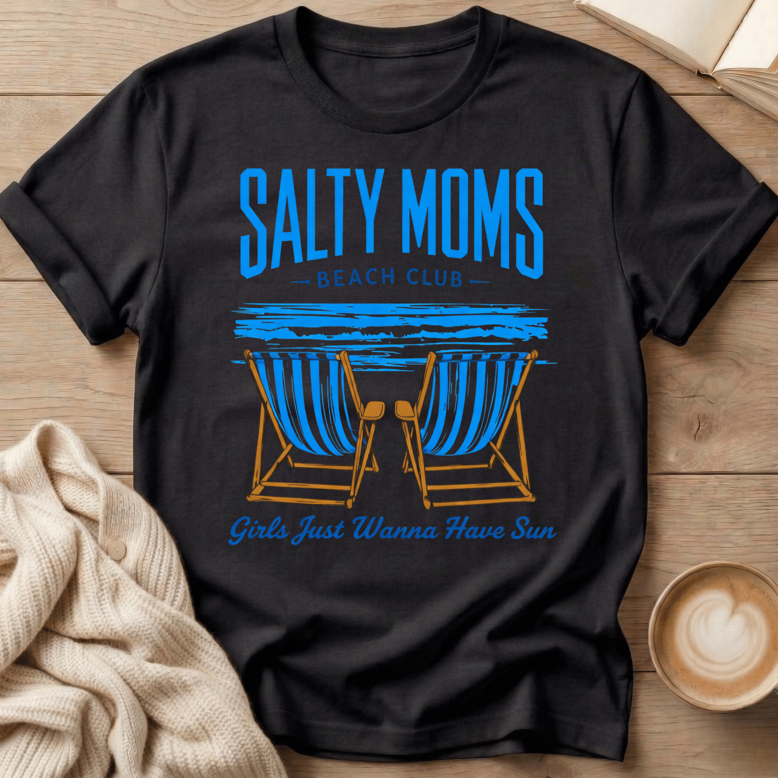 Salty Moms Beach Club T-Shirt — "Girls Just Wanna Have Sun"