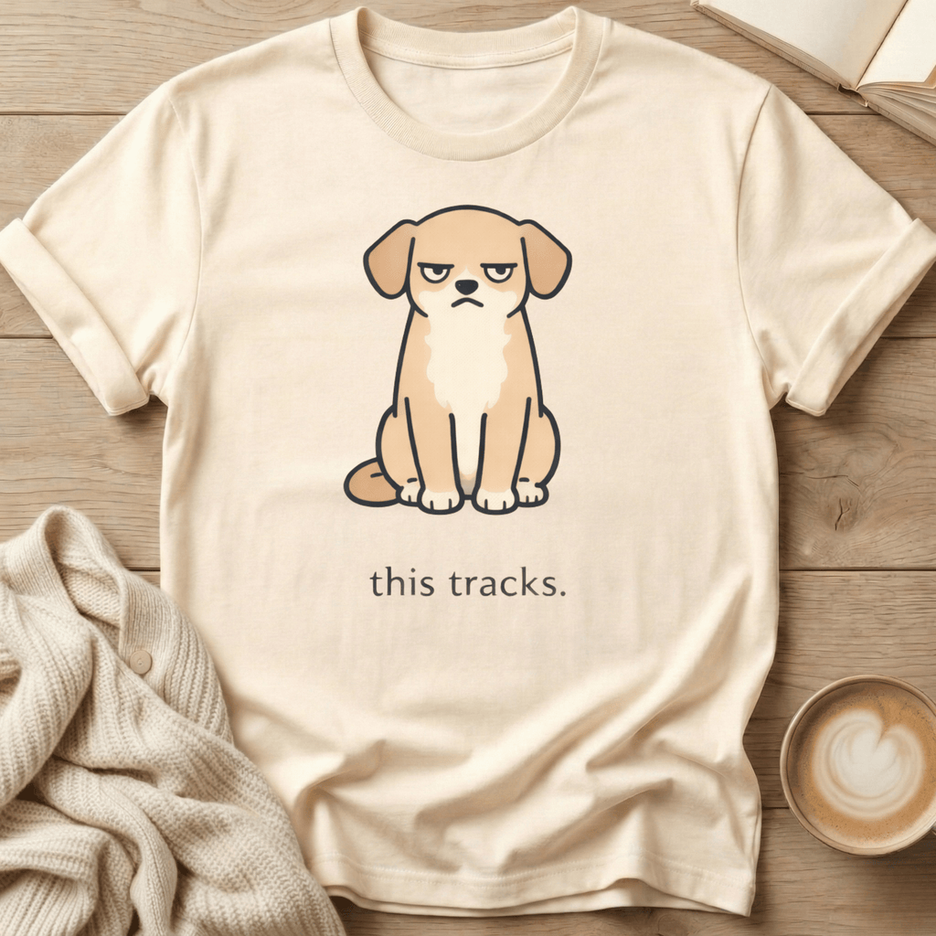 "this tracks." Dog T-Shirt