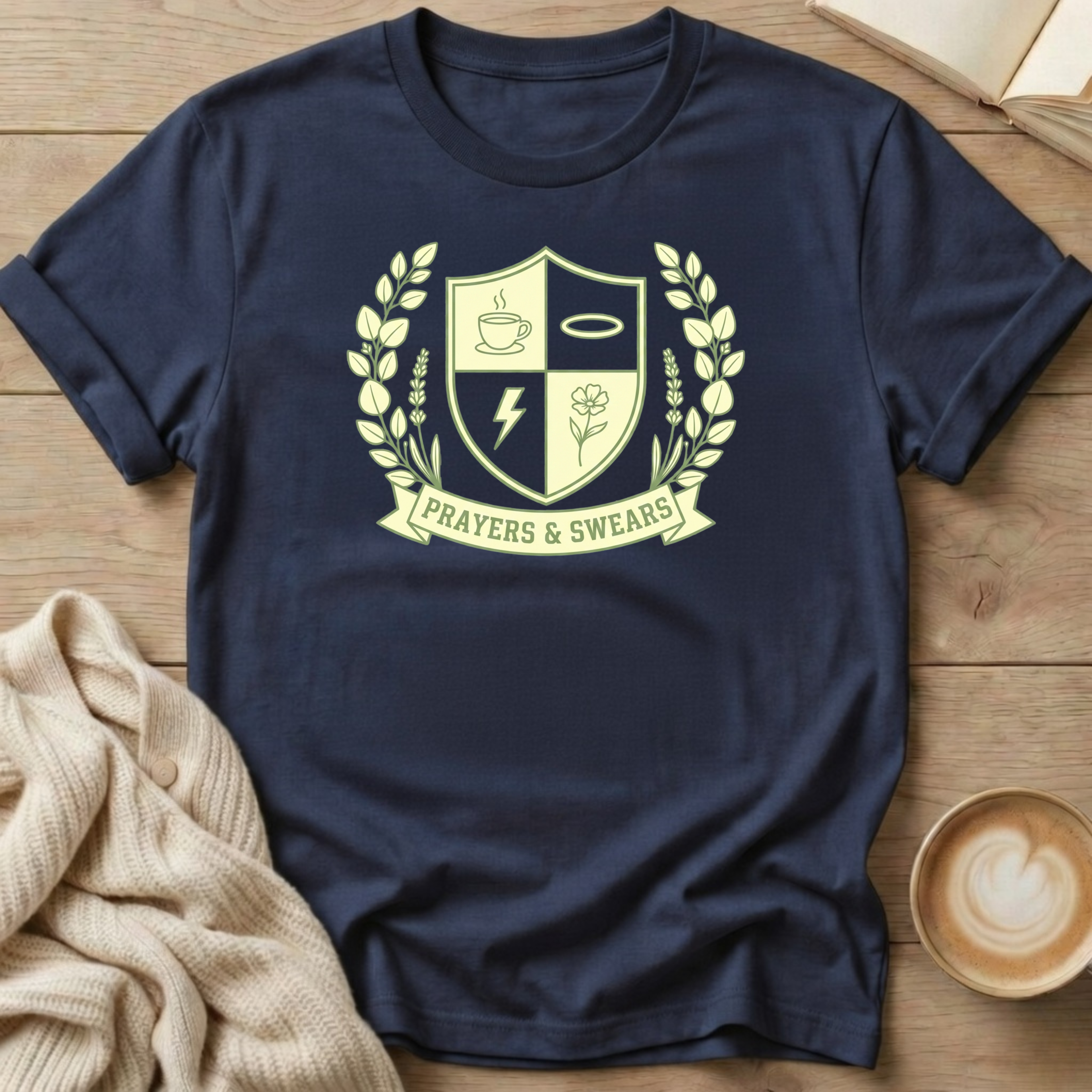 Prayers and Swears Shield T-Shirt