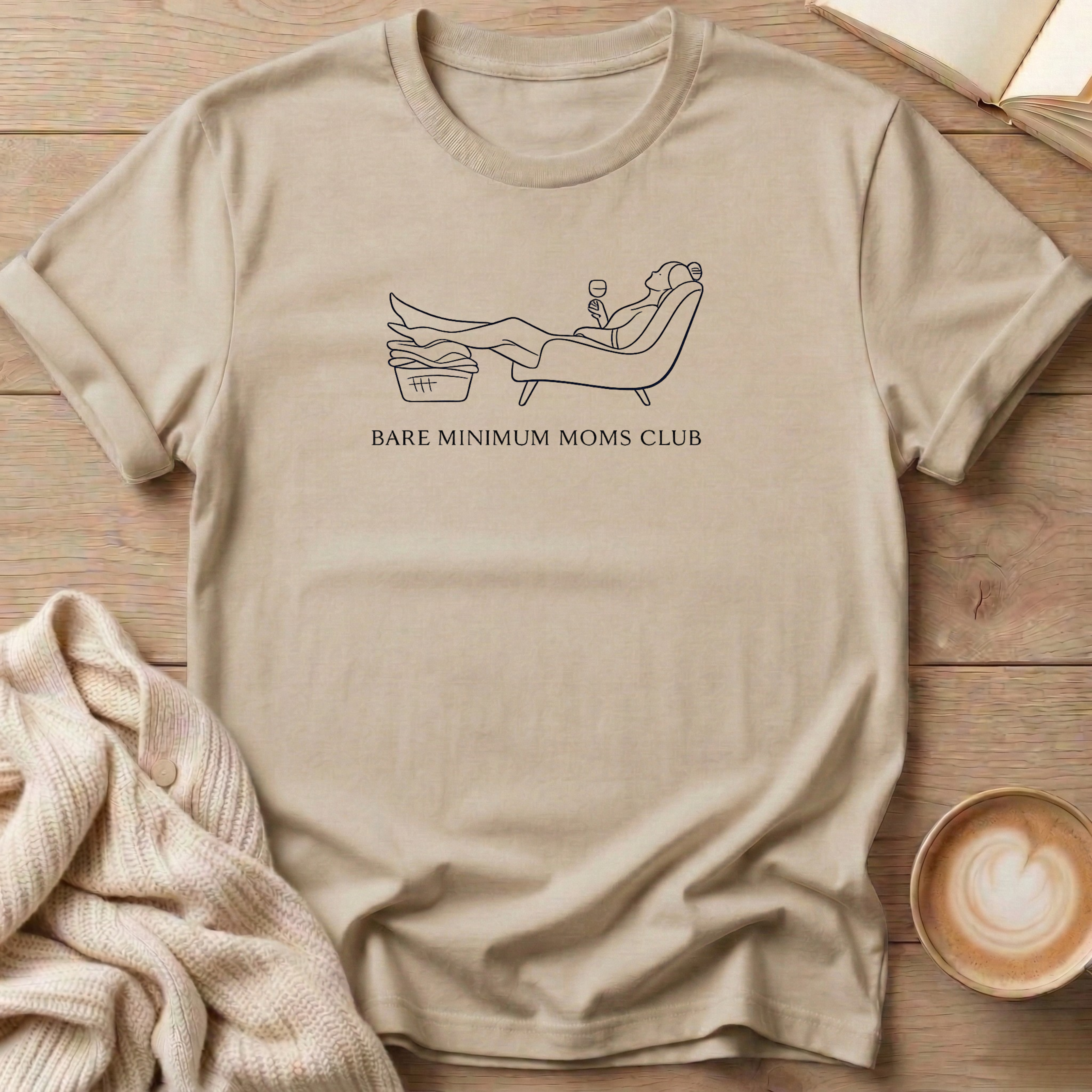 Lounge Chair Bare Minimum Moms Club T-Shirt